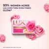 Lux Radiant Glow Beauty Soap Bar With Rose Vitamin C And E For Superior Glow Pack Of 8 X 150g For Face And Body Moisturizing