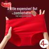 LangSha Women's Auspicious Red Mid-High Waist Briefs