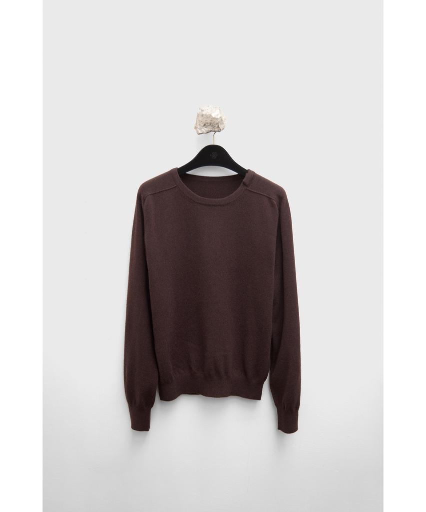 YOUTH Cashmere Asymmetric Neck Knit - Dark Brown