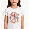Süße Axolotl Kinder T-Shirts 100% Baumwolle Kokoswasser am Strand trinken Lustiger Aufdruck Kurzarm Jungen Mädchen T-Shirts Anime T-Shirt Sommerkleidung