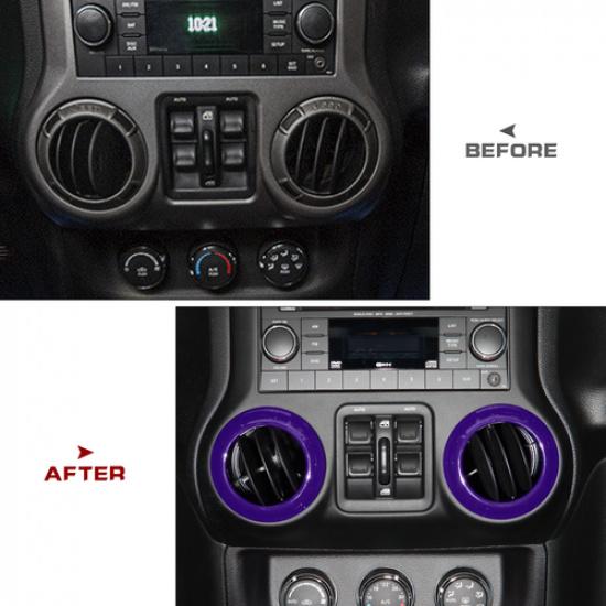 AC Air Condition Vent Outlet Trim Cover Decor For Jeep Wrangler JK 11-17 Purple
