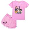 Kids Summer Sport T-Shirt And Shorts 2 Piece Outfit Tracksuit Set Short Sleeve Print Crop Tops With Clothing Set