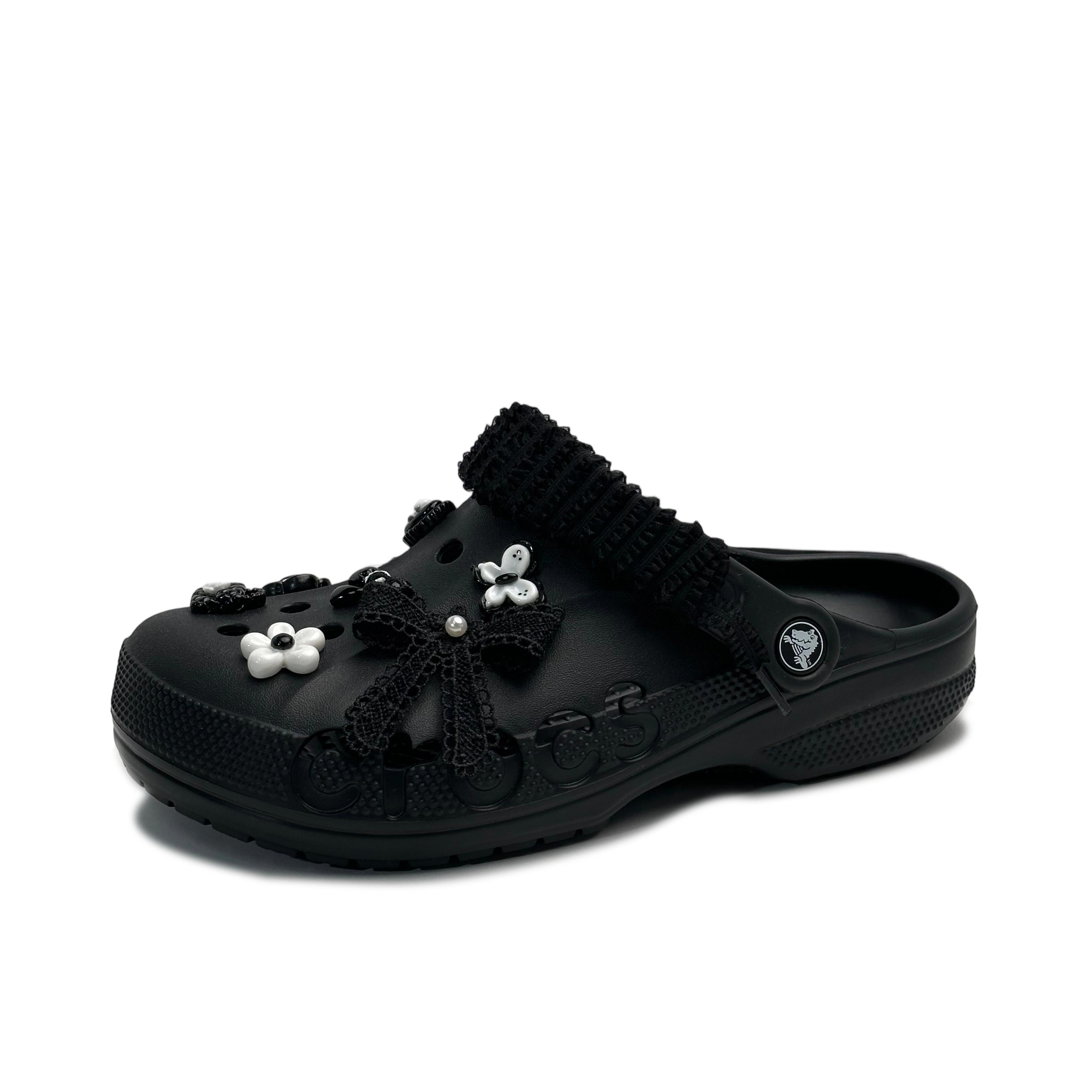 

Crocs Baya EVA Sweetheart Butterfly Сладкий Нишевый Модный Игривый Высококлассный Универсальный Колледж Тренд Обувь с Отверстиями Женская Черная 39-40 чёрный