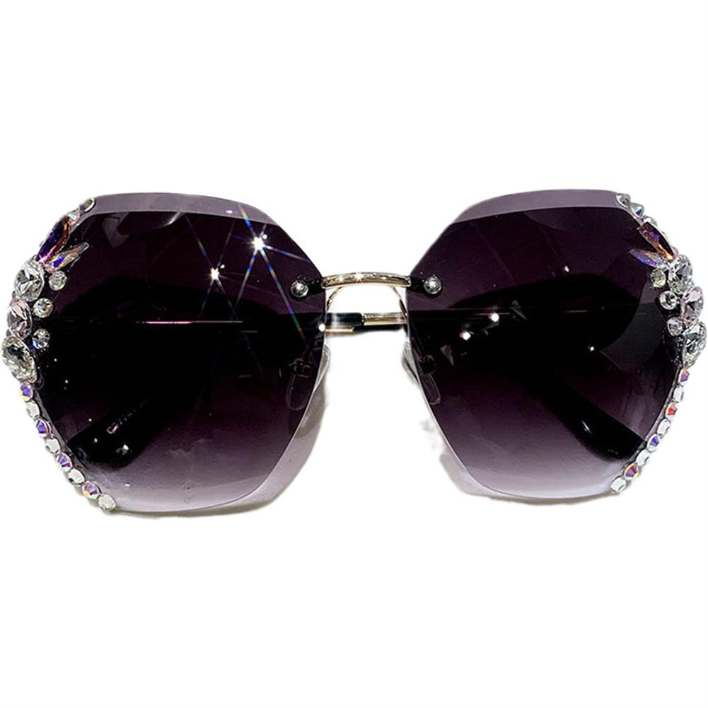 Luxus-Mode-Brille Frauen Übergroße Vintage-Sonnenbrille Diamant Strass Sonnenbrille Shades für Frauen