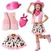 Kinder Cowgirl Kleidung Sets Cowboy Cosplay Kleidung Western Thema Karneval Halloween Cosplay Verkleidung Outfit Performance Kleidung