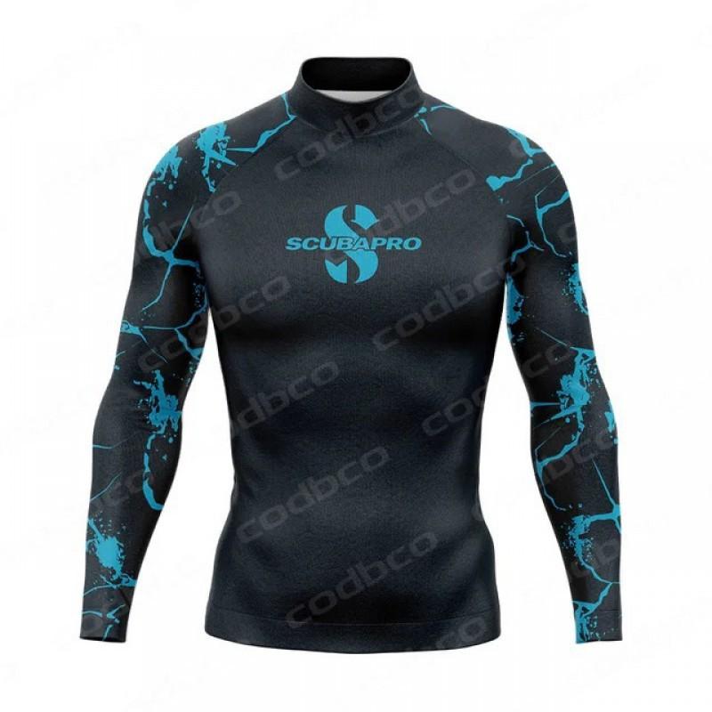 SCUBA Surfing Suit UPF50 Sunscreen Beach Swimsuit Diving Jellyfish Long-sleeved Split Top