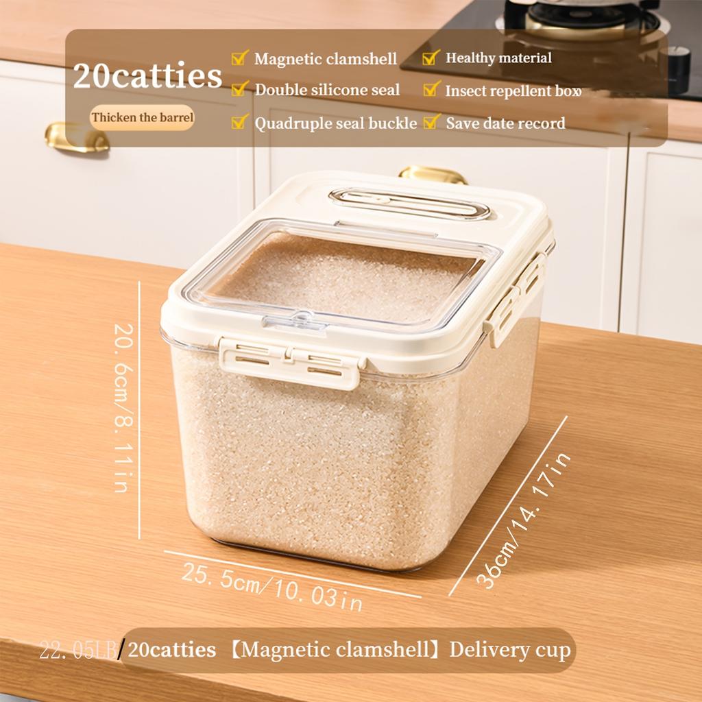 Insect Proof Moisture Proof Rice Box Transparent Storing Dry Grain Sealed Jar 5/10KG Storage Kitchen Container Food Storage Box