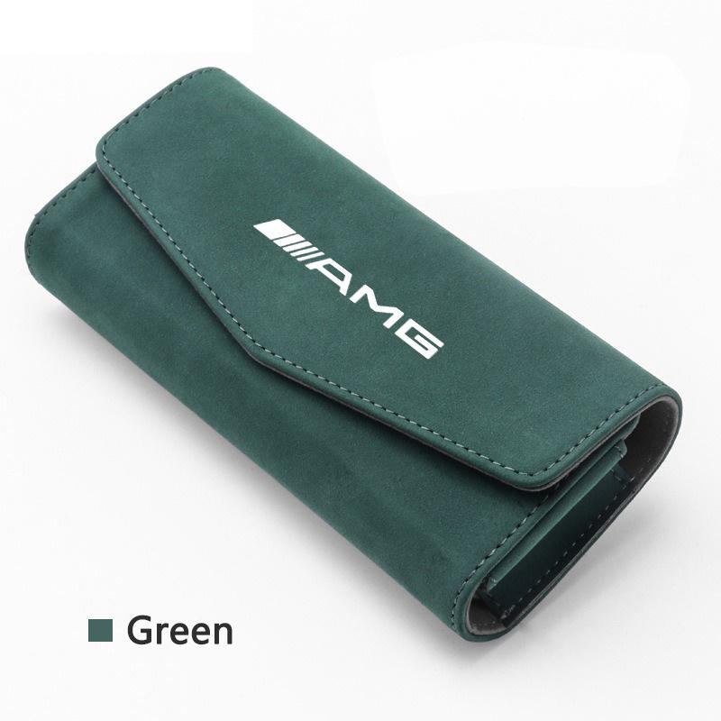 ZQE1  Car Sun Visor Glasses Holder Clip Eyeglasses Storage Bag Accessory For Mercedes Benz AMG W176 W212 W168 W222 W204 W190 C300