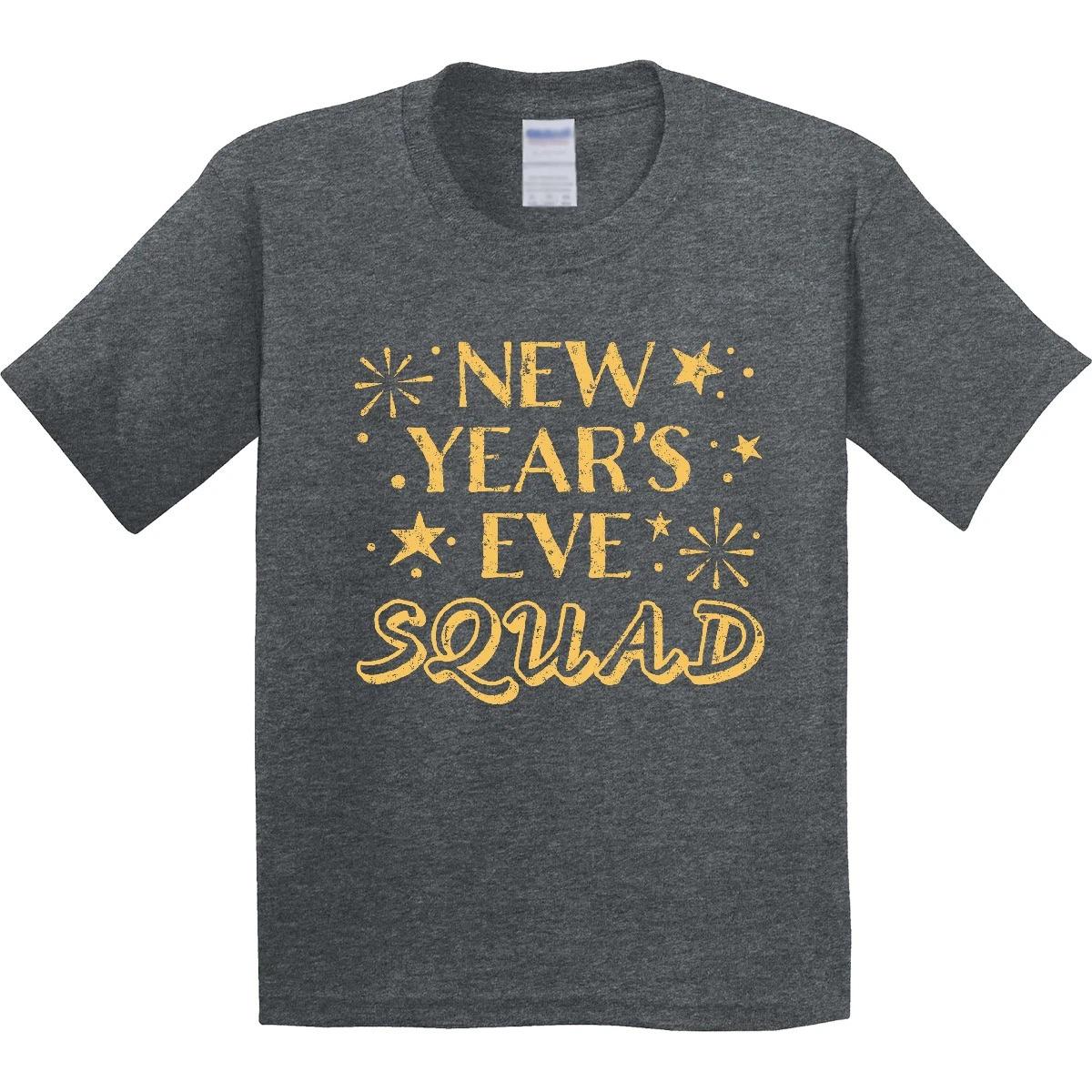Inktastic New Year s Eve Squad With Stars In Gold Youth T-Shirt Happy Celebrate 100