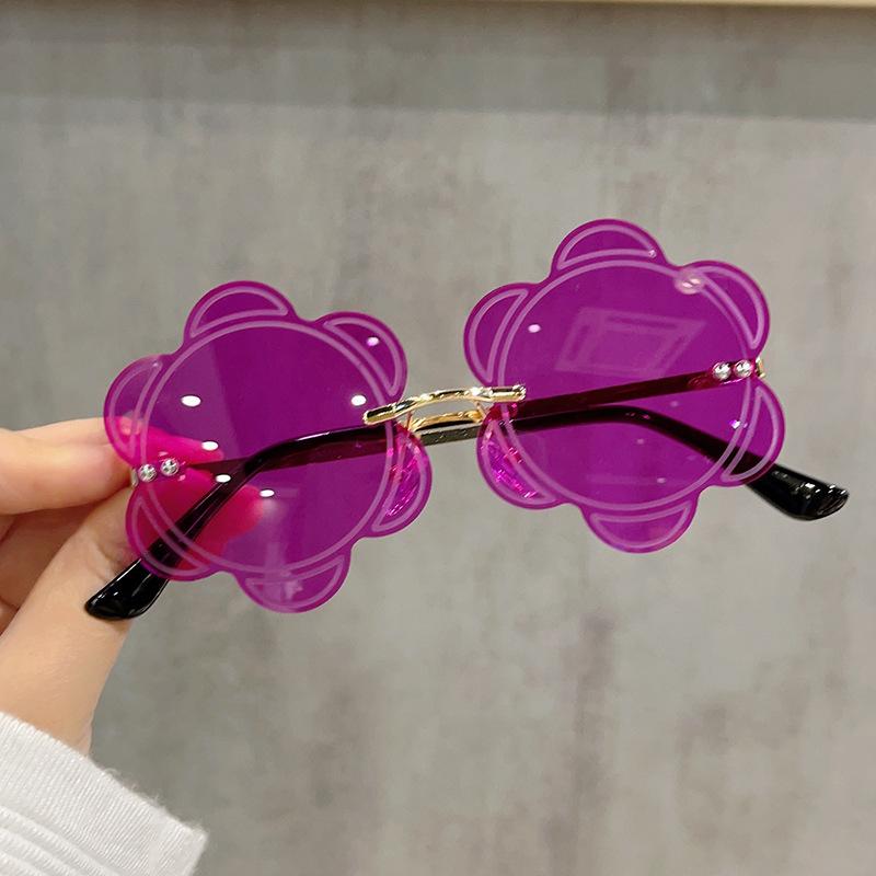 Flower Shape Sunglasses for Women New Fashion Rimless Metal Leg Designer Sunglasses Woman Korean Style Female Sunglass