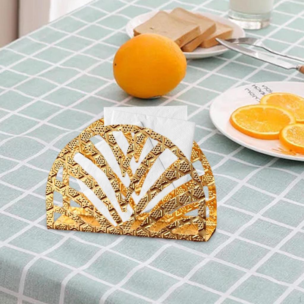 Napkin Holder, Por Organizer Luxury Freestanding Hollow Out Tissue Dispenser for Decor Cafe Gift
