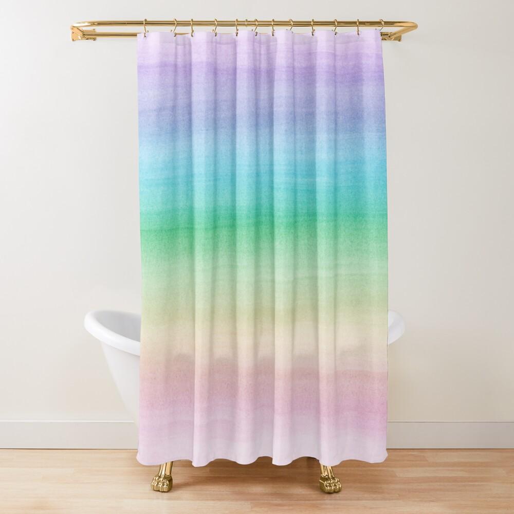 Rideau de douche Ombré Aquarelle Vert Sauge Tissu Polyester Imperméable Rideaux de Douche Modernes Décor de Salle de Bain Avec 12 Crochets