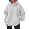 Women's Hoodies & Sweatshirts - Fashionable Women Solid Color Hooded Sweatshirt Long Sleeve Pullover