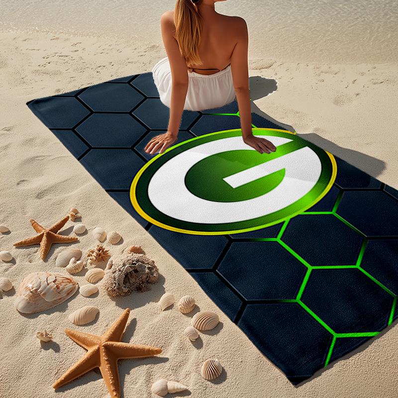 Green Bay Packers Logo Microfiber Beach Towel, Lightweight And Quick-Dry, for Summer Travel, Beach Essential, Swimming Pool