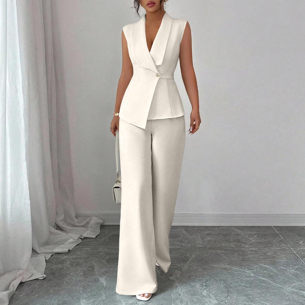 Fashionable And Sexy Women's Spring And Summer Retro Elastic Waist Strap Linen Suit Women's Fashion Color Casual Two-piece Set
