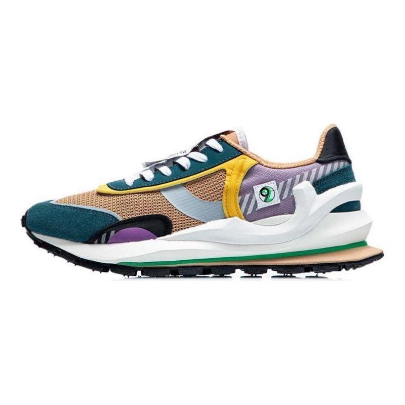 Li-Ning Fangyuan Eternal men s low-top running shoes brown blue purple cushioned slip-resistant wear-resistant lightweight AGCR047-2 39.5