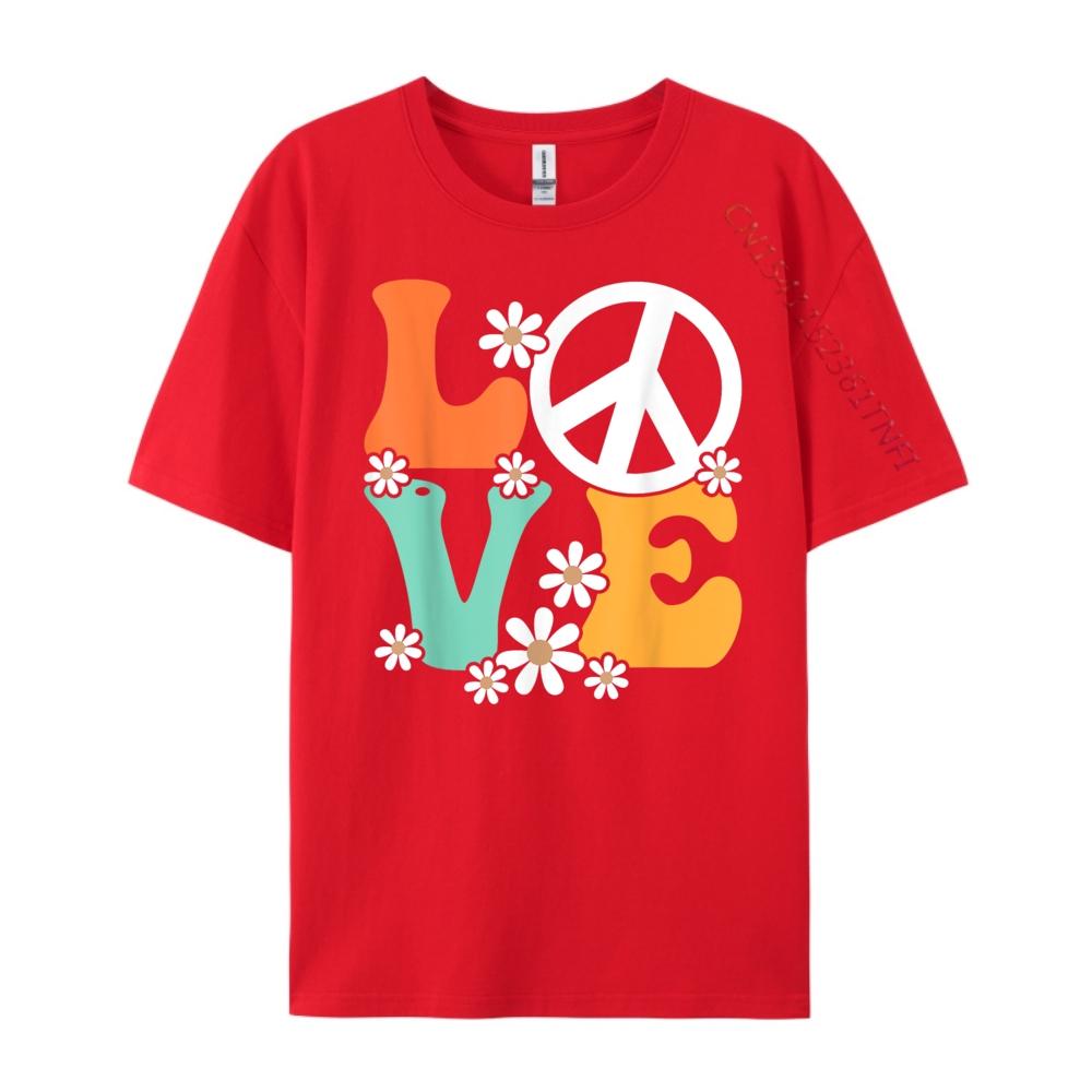 Peace Sign Love 60s 70s Costume Groovy Hippie Theme Party Funny Shirts Women Anime T Shirts Mother s Day S