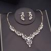 Rhinestone Pearls Bridal Jewelry Sets for Women Tiaras Earrings Necklace Sets Wedding Crown Bride Jewelry Set Accessories