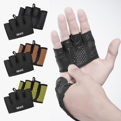 1 Paar Fitnesshandschuhe, elastische Handflächenpolsterung, Gewichtheberhandschuhe, Training im Fitnessstudio, Anti-Rutsch-Griffpolster, Unisex-Halbfingerhandschuhe