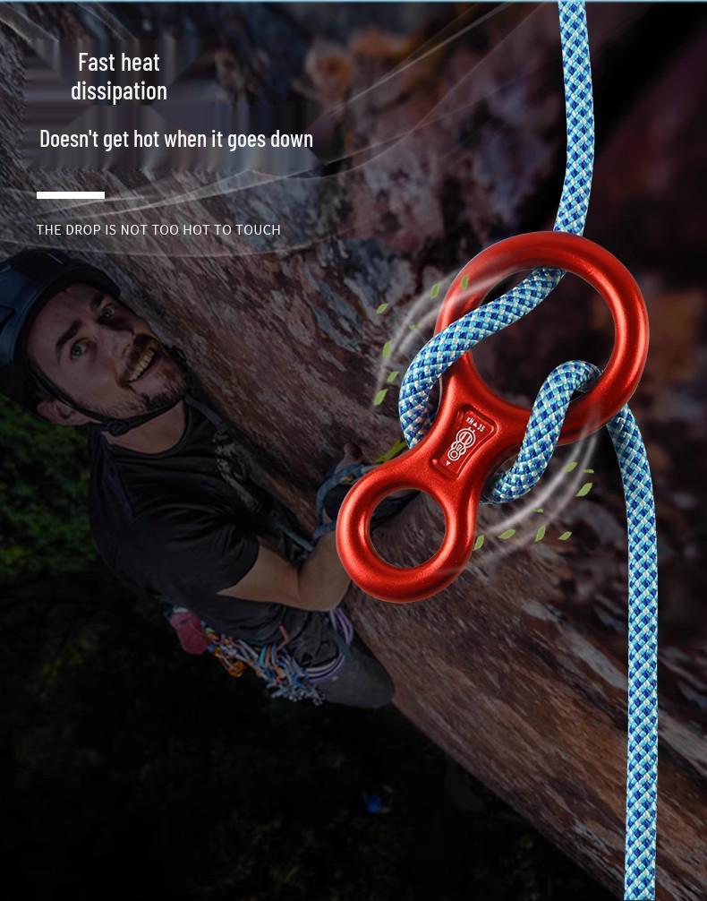 Aluminum Alloy Figure 8 Descender Belay Device - Lightweight & Durable for Fast Outdoor Descent
