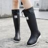 Fashion Rain Boots Women's Four Seasons Fashion Outdoor Mid-tube Waterproof Non-slip Rubber Shoes Fashion Rain Boots Garden Galoshes