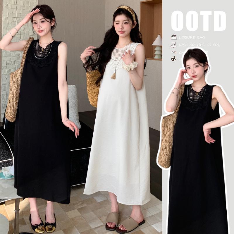 2026 Summer Maternity Sleeveless Slimming Dress for Pregnant Mothers