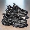Autumn mesh breathable casual sports shoes student thick-soled heightening dad shoes