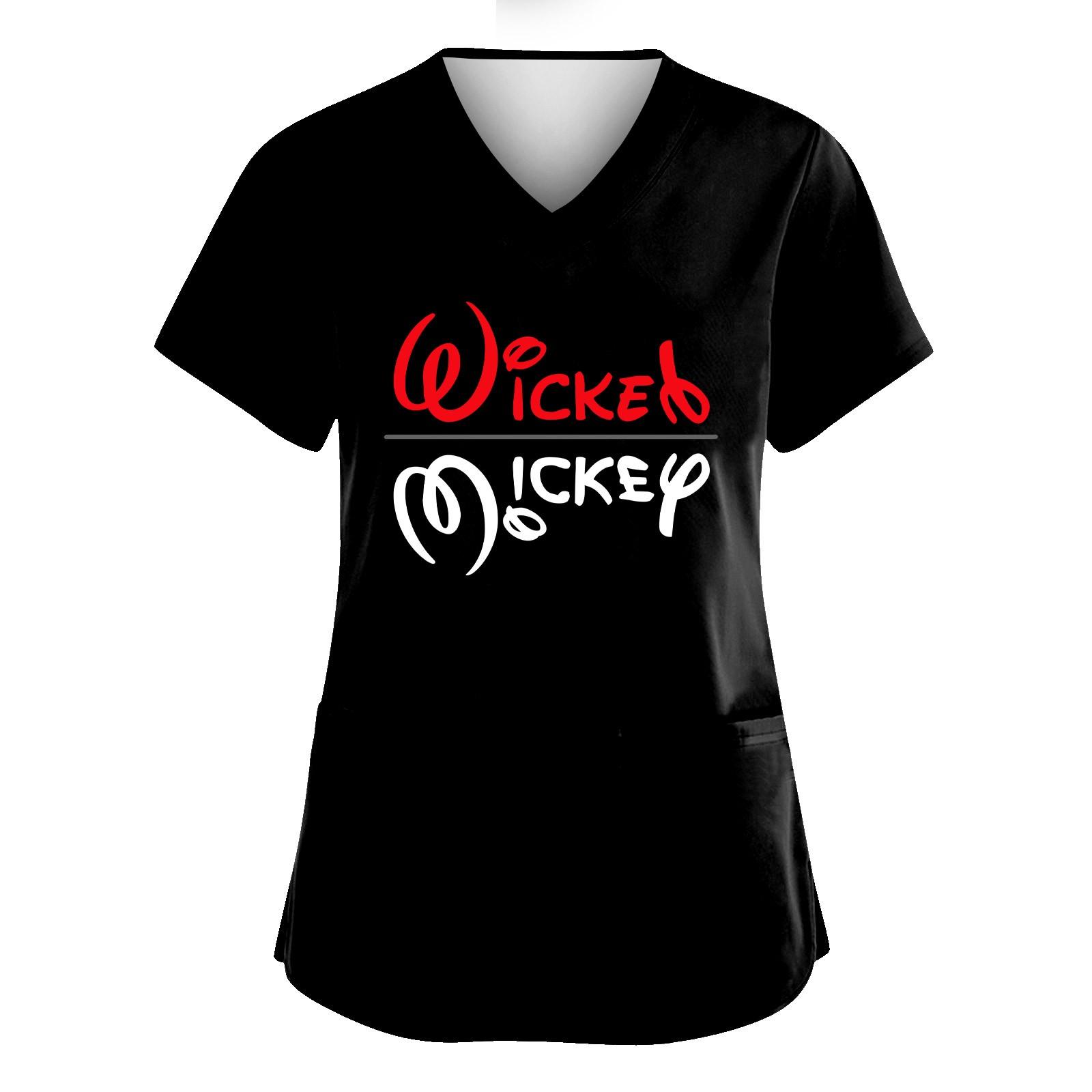 

Женская мода с v-образным вырезом, короткими рукавами и карманами, топы с принтом L синий