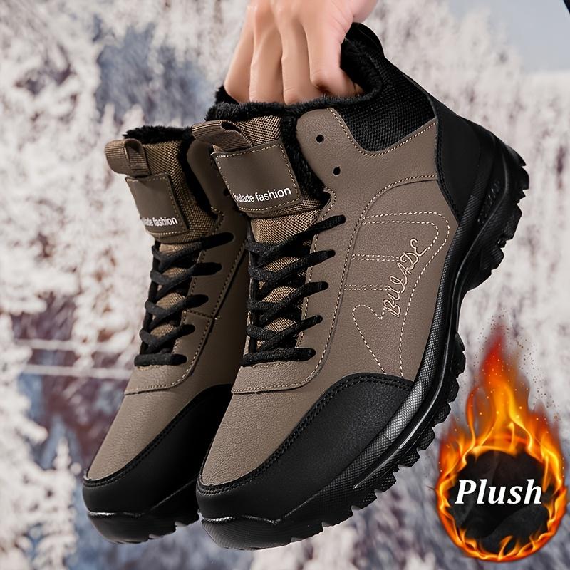 Men's Shoes Winter Thick and Cotton Mid High Top Casual Sports Shoes Warm Outdoor Shoes Lightweight and Non Slip Dad Shoes Walking Shoes
