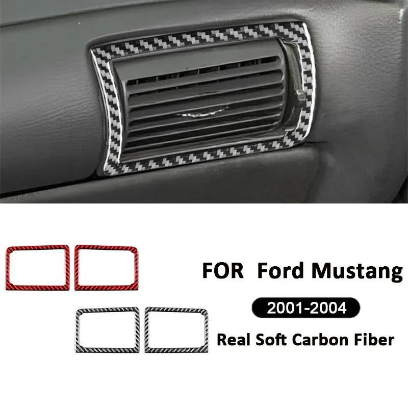 For Ford Mustang 2001-2004 Carbon Fiber Auto Central Control Air Outlet Left Right Vent Panel Trim Frame Decoration Sticker