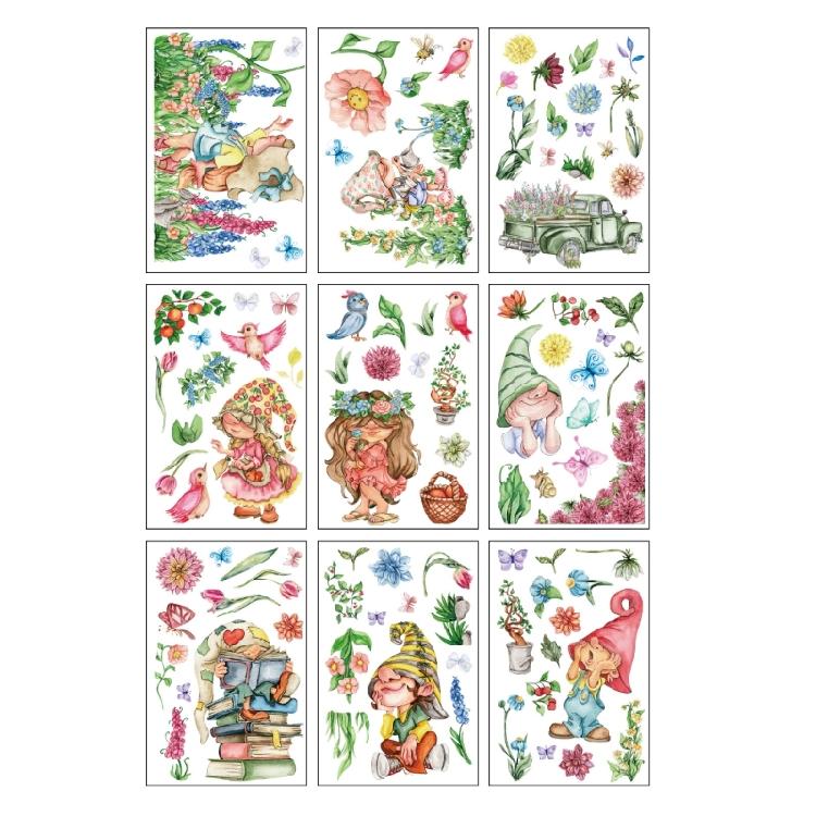 9 Sheets Spring Window Sticker Colorful Butterfly Flowers Gnomes Glass Door Decal Reusable PVC Window Clings Decorations 1