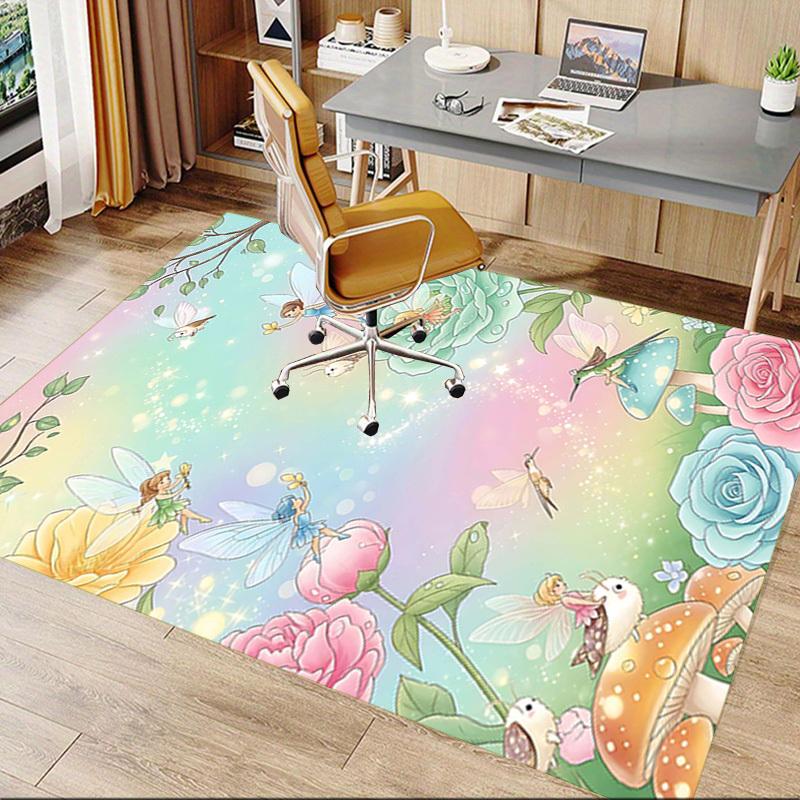 1PC Fairies Flowers Non-Slip Floor Carpet, Office, Family, Bedroom, Studio - Large Area Rug, Vibrant Colors, Longlasting Material-X408