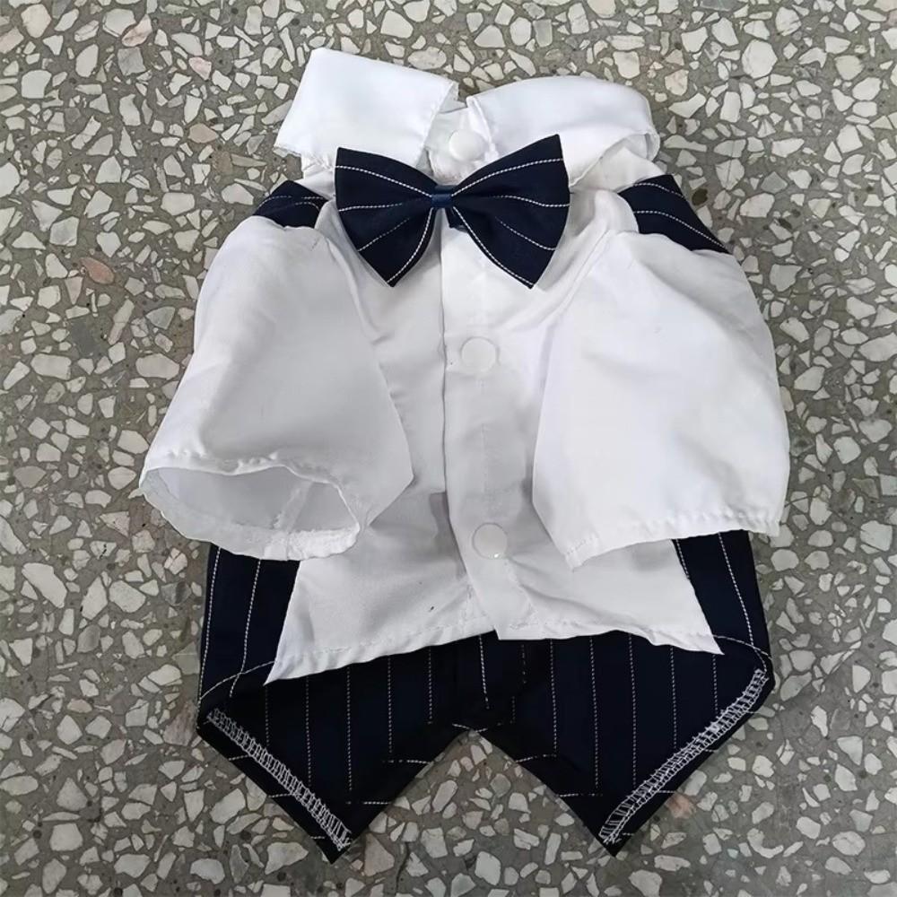 Lightweight Dog Wedding Suit Short Sleeve Spring Suit Shirt Pet Tuxedo Outfit  for Teddy Dogs
