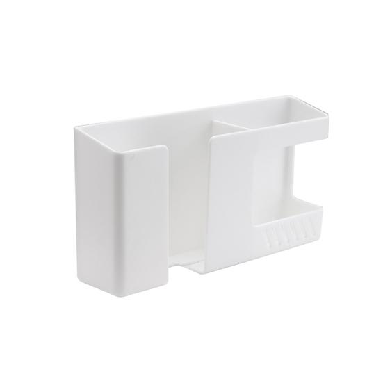 

Mobile Phone Holder Phone Remote Control Multifunctional Wall-mounted Storage Box Organizer for Living білий