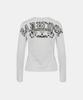 BADBLOOD Mystic Print Fitted Long Sleeve T-Shirt - White