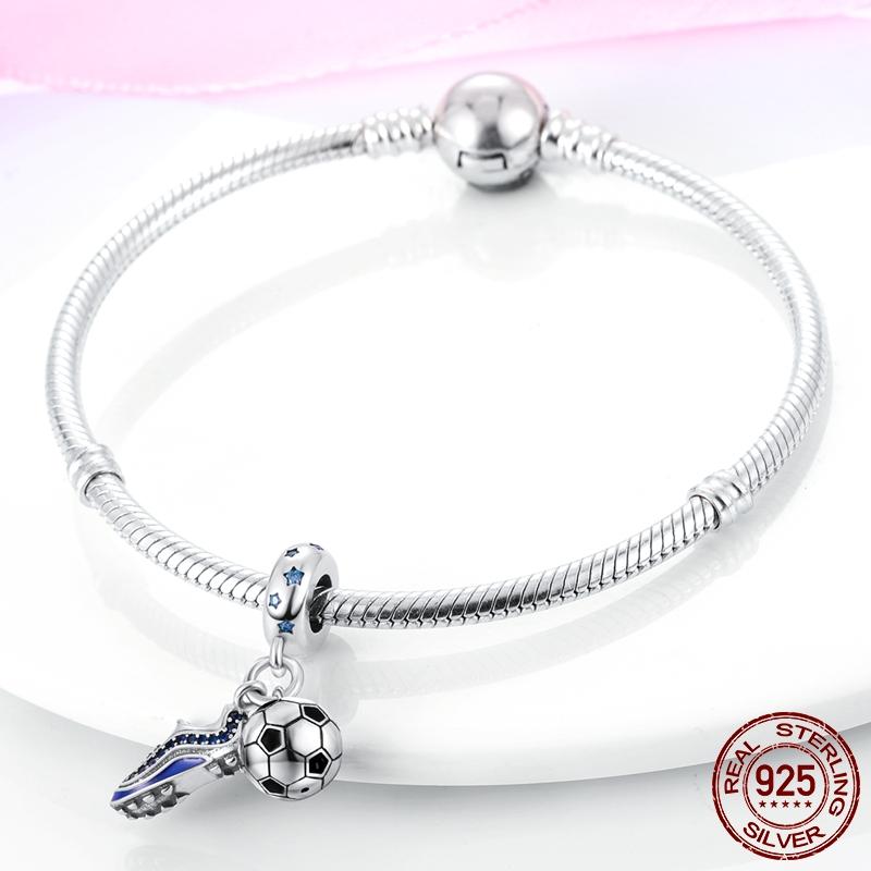Football and Soccer Boots Charm Bead Charms Compatible With Authentic Bracelets Do It Yourself Fine Jewellery GIft Ideal For Women Sisters