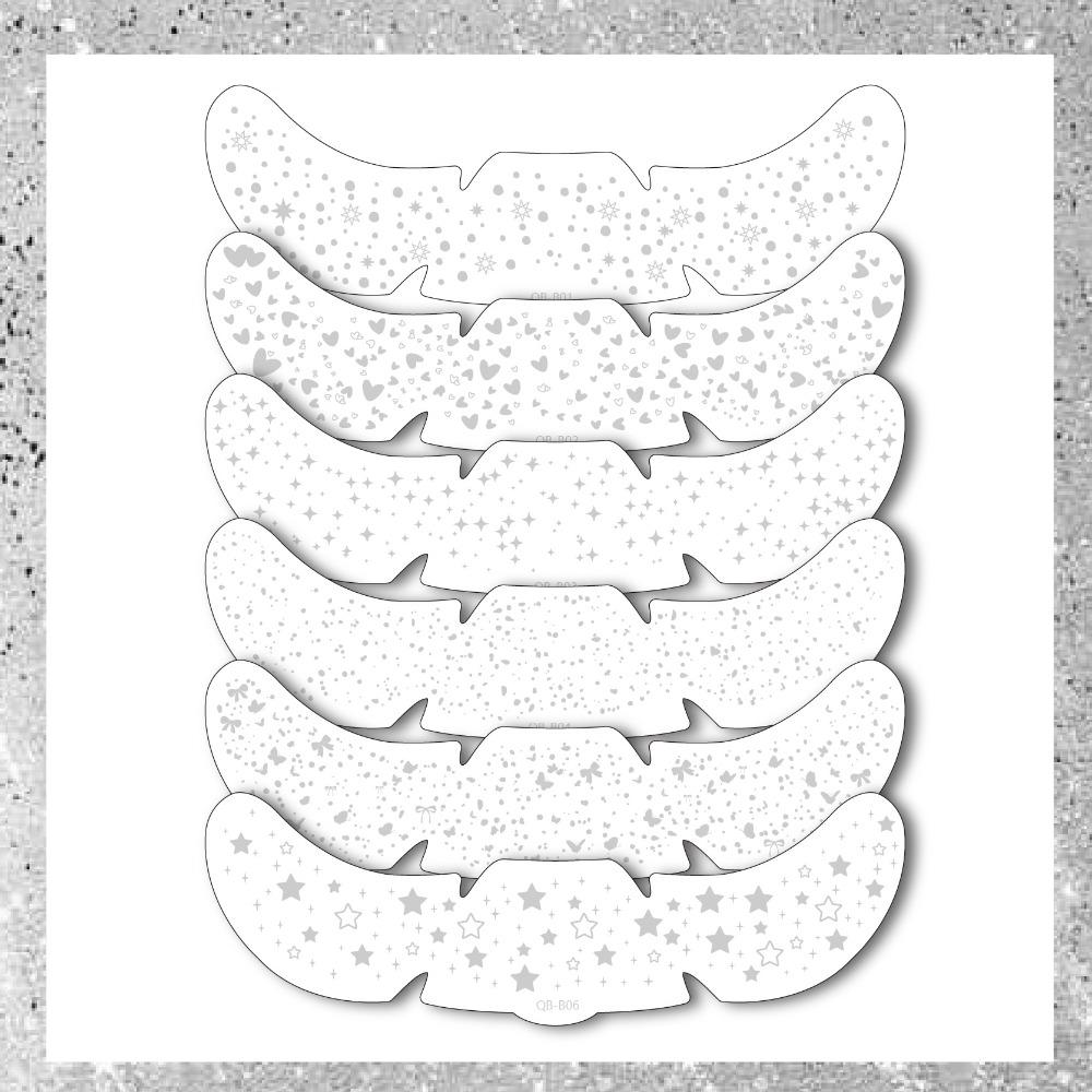 6pcs Waterproof Temporary Tattoo Glitter Makeup Patches Hot Stamping Face Makeup Disposable Use