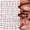 Nail Art Stickers, Cartoon Cute Little Cherry Romantic Bow 3D Adhesive Nail Stickers