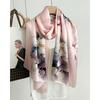 New Chinese elegant silk scarf women's new temperament versatile mulberry silk long scarf high-end gift plain crepe satin silk scarf