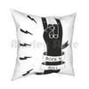Rock N Roll Hand Design Pillow Case Printed Home Soft Throw Pillow And Roll Rocknroll Heavy Metal Music Bands