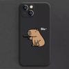 Soft Silicone Phone Case for IPhone 16 15 11 12 13 Pro Max Mini XS XR X 7 8 14 Plus Cartoon Animal Capybara Couple Paired Cover