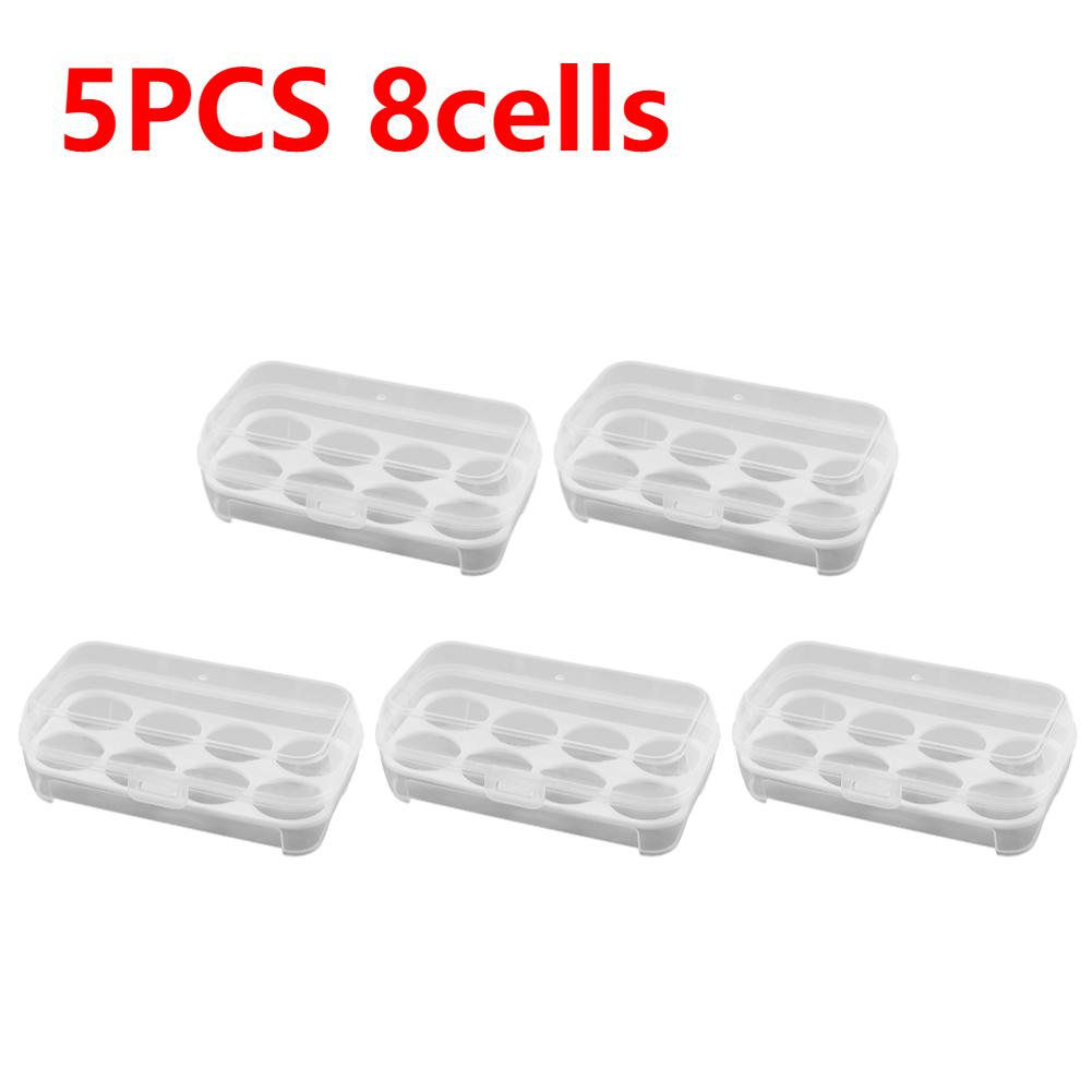 3/4/8 Grid Egg Holder Plastic Egg Protector Tray Portable Eggs Carrier Container Case for Refrigerator Camping Picnic Hiking