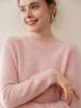 Women's 100% Pure Cashmere Sweater - Autumn/Winter Thick Half-High Collar Knit Base Layer, Loose Slimming Short Style