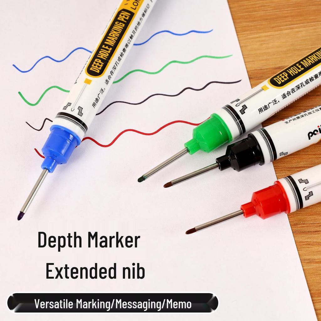 Waterproof Quick-Dry Long Head 20mm Deep Hole Woodworking Marker Pen