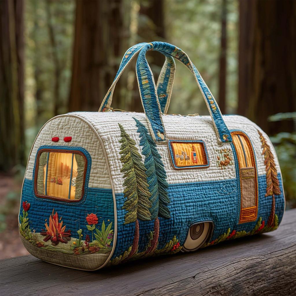 3D Quilted Travel Duffel Bag with Car Design Lightweight Portable Handheld Luggage Bag for Weekend Trips and Gym Use 16x8x8 Inches