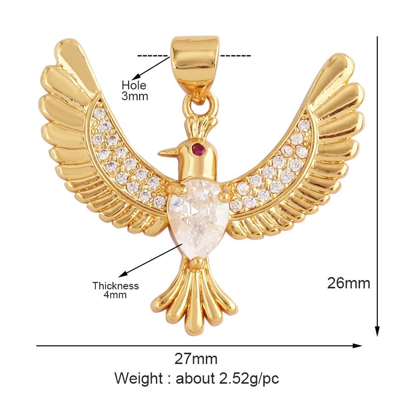 

Cute Snail Ostrich Flamingo Bird Bee Dragonfly Insect Charm Pendant,Fashion Gold Zircon Craft Jewelry Necklace Supplies N28