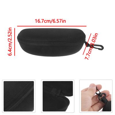Portable Zipper Carabiner Sunglasses Protector Box Hard Eye Glasses Case Travel Pack Glasses Case Eyewear Accessories With Hook