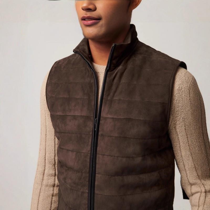 Mens Winter Fleece Vest Slim Fit Side Pockets Non-Hooded Daily Wear British Style