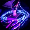 New Arrivals High Quality 2.4A 1m TPE Fast Charging USB Cable Light Flowing Cable for Samsung for Iphone Cable