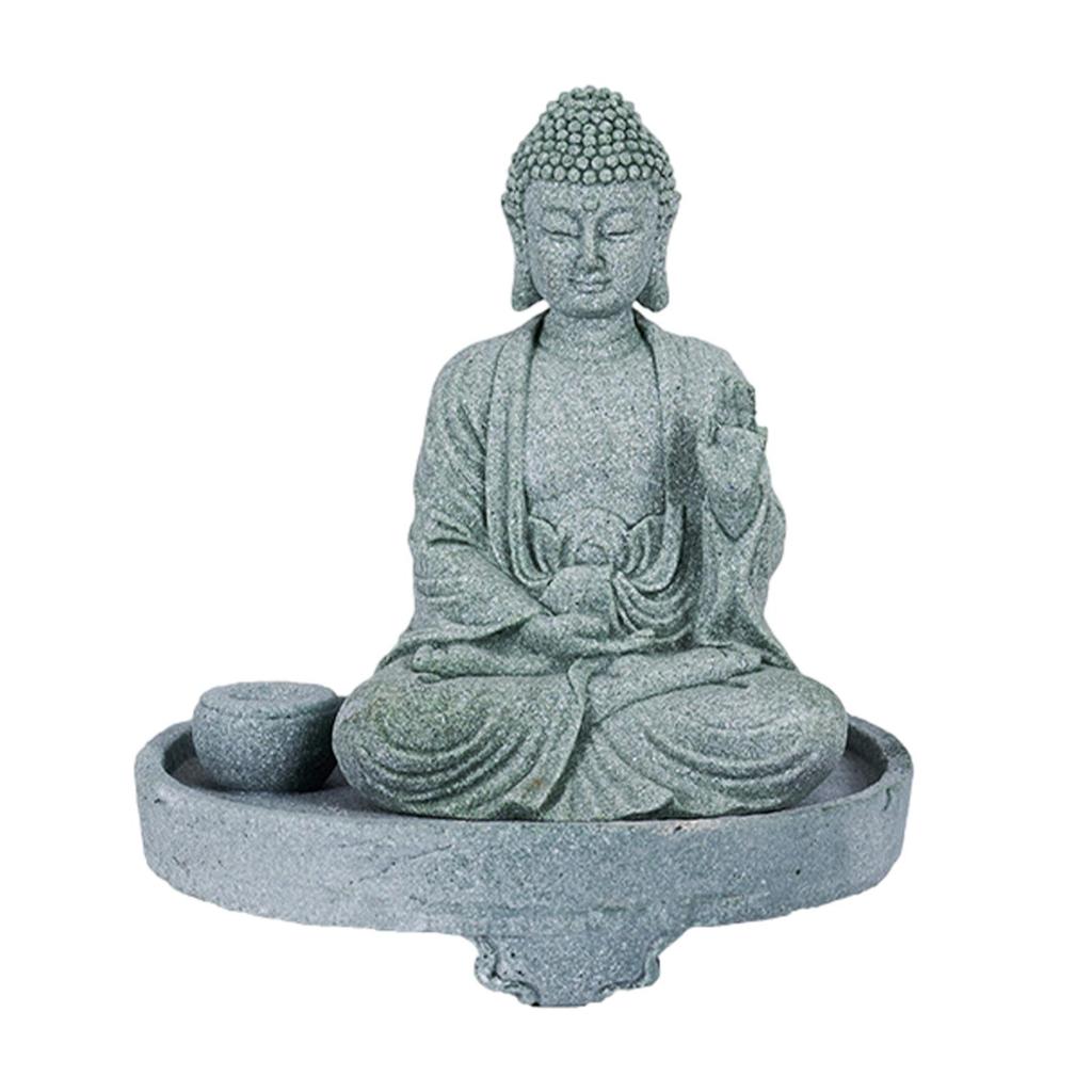 Buddha Incense Holder Figurine Zen Stand Craft Ornament for Shelf Tabletop Living